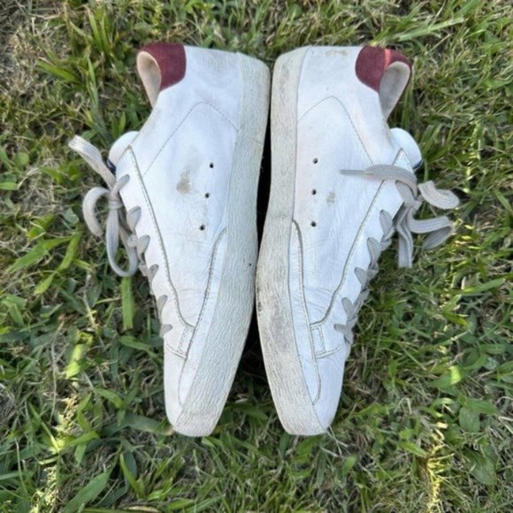 Golden Goose GGDB SUPERSTAR Sneakers White EU39 Logo Leather Lame Men From Japan - Picture 6 of 9